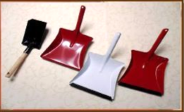 Kehrschaufel Metall rot mit/ohne Gummilippe