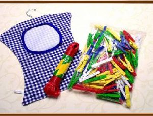 Set Klammern, Beutel und Wäscheleine