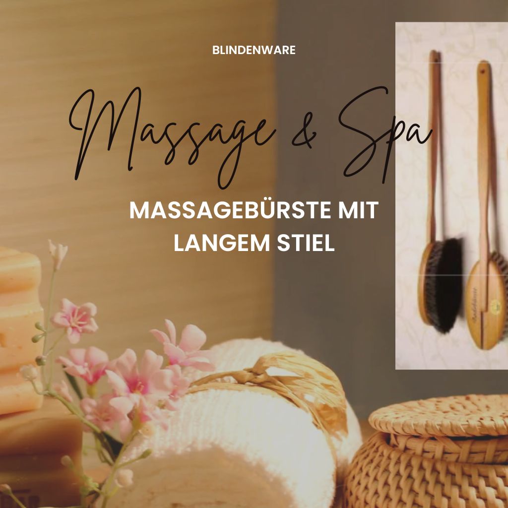 Massagebürste mit Stiel – Blindenwerkstatt-Qualität für Spa & Wellness Massagebürste aus Blindenwerkstatt – Für Spa & Wellness zu Hause
