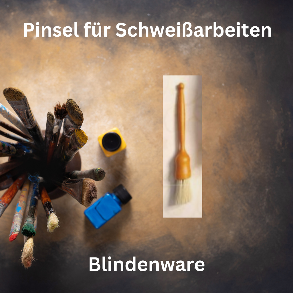 Pinsel für Schweißarbeiten mit Holzkörper Blindenware Schweißpinsel aus Blindenwerkstatt – Nachhaltig & robust