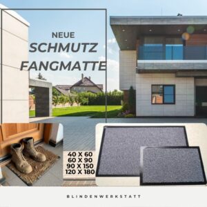 Praktische Schmutzfangmatte mit robustem Gummirand – in Grau & Braun erhältlich