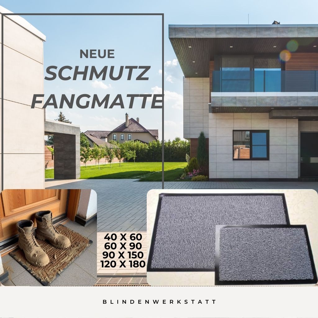 Praktische Schmutzfangmatte mit robustem Gummirand – in Grau & Braun erhältlich